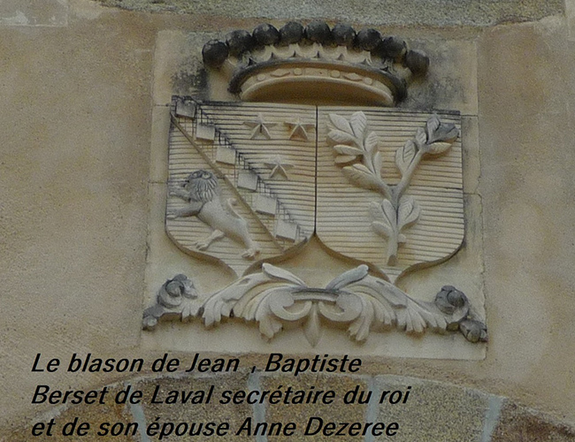 Le blason de Jean Baptiste Berset de Laval